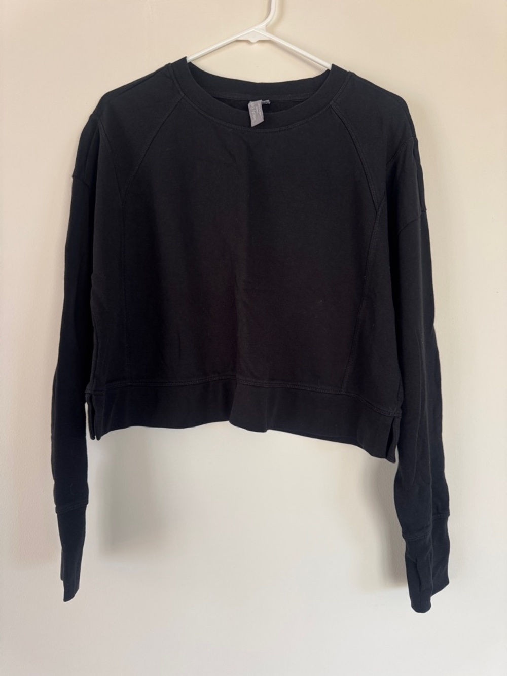 Sweaty Betty Black Crop Crewneck Sweatshirt - Women